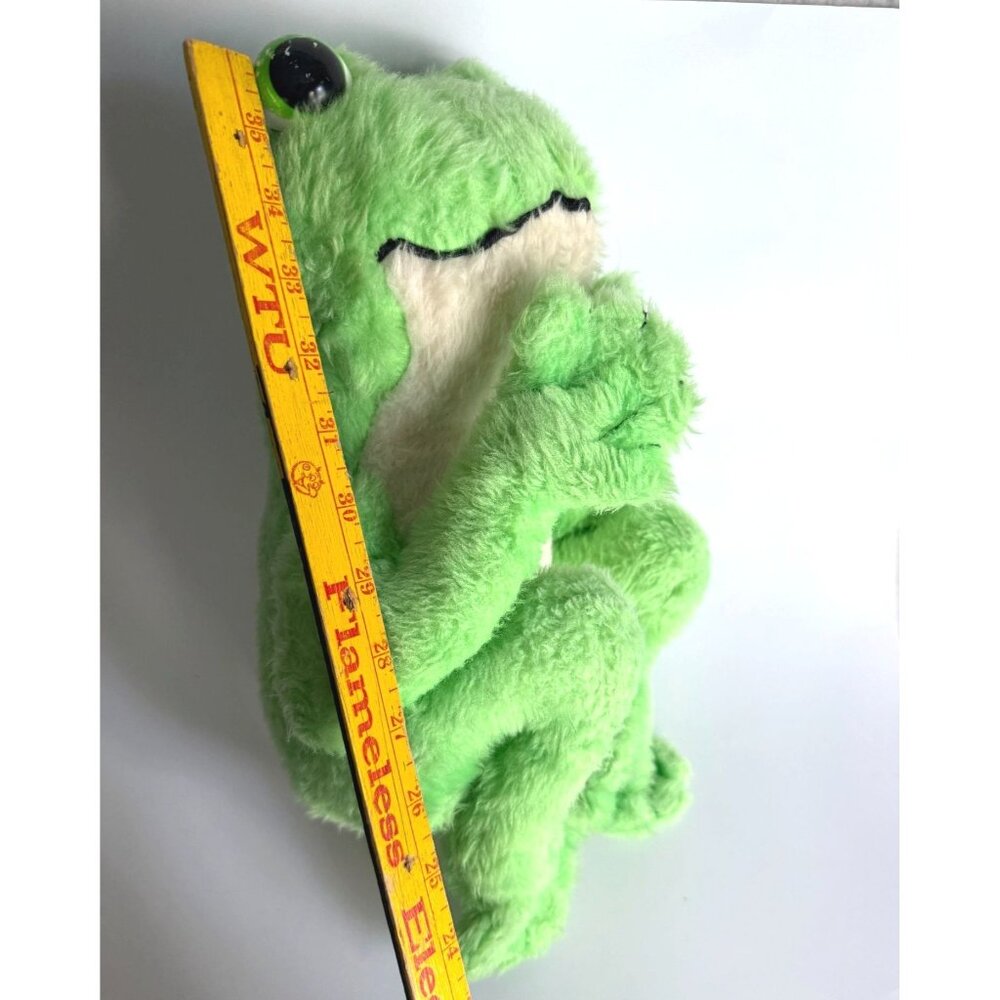 Vintage tween stuff Rushton Plush Green Frog Toy (scuffed eyes, disheveled fur) - Picture 5 of 14